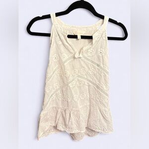 White eyelet ruffle tank top – ADIVA (Size S)